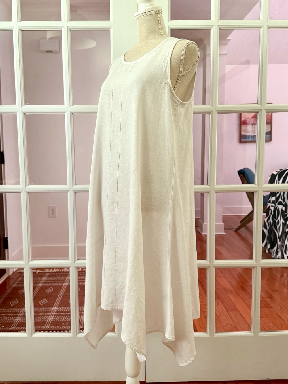 For Cynthia Linen Asymmetrical Hem Dress - Picture 4 of 10